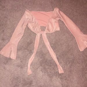 Glittery blush tie-up top